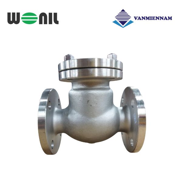 Van 1 chiều lá lật inox mặt bích Wonil DN50
