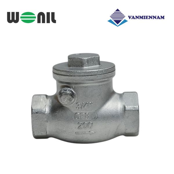 Van 1 chiều lá lật inox nối ren Wonil DN20