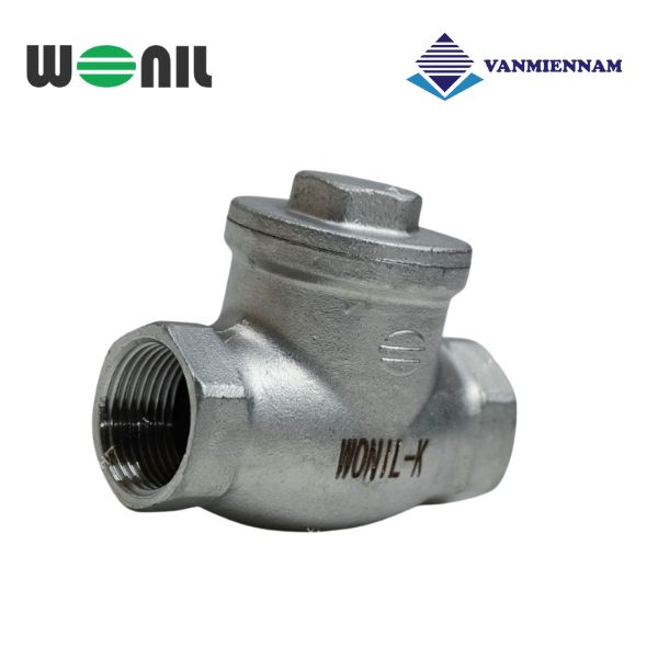 Van 1 chiều lá lật inox nối ren Wonil DN20