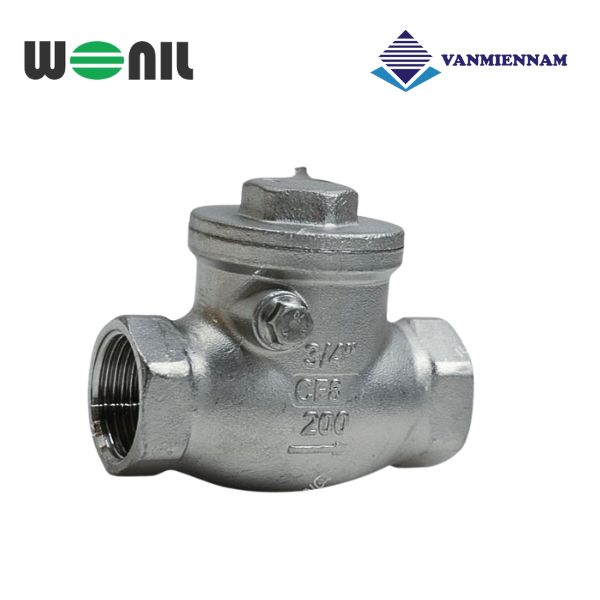 Van 1 chiều lá lật inox nối ren Wonil DN20
