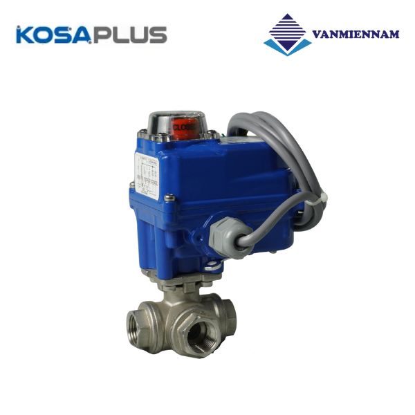 Van bi 3 ngã inox điều khiển điện KosaPlus DN15