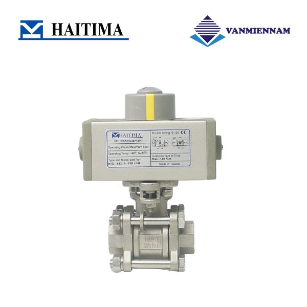 Van bi ren 3PC điều khiển khí nén Haitima DN15