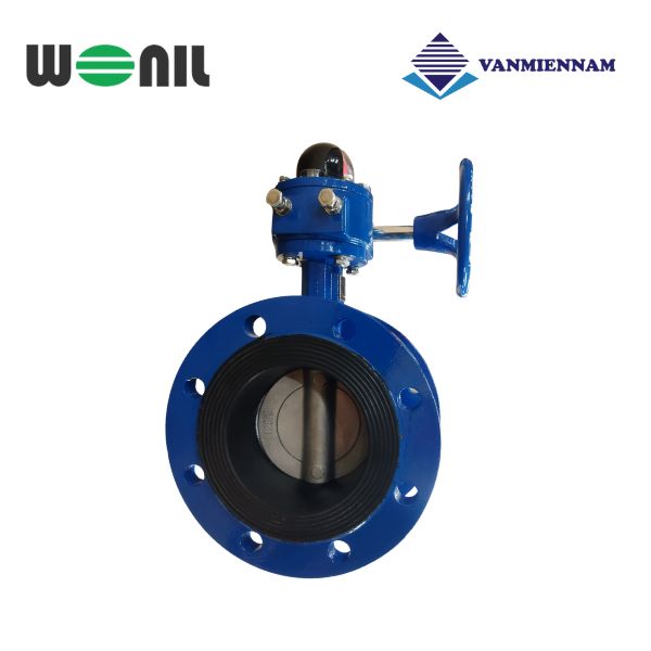 Van bướm 2 mặt bích tay quay gang Wonil DN125