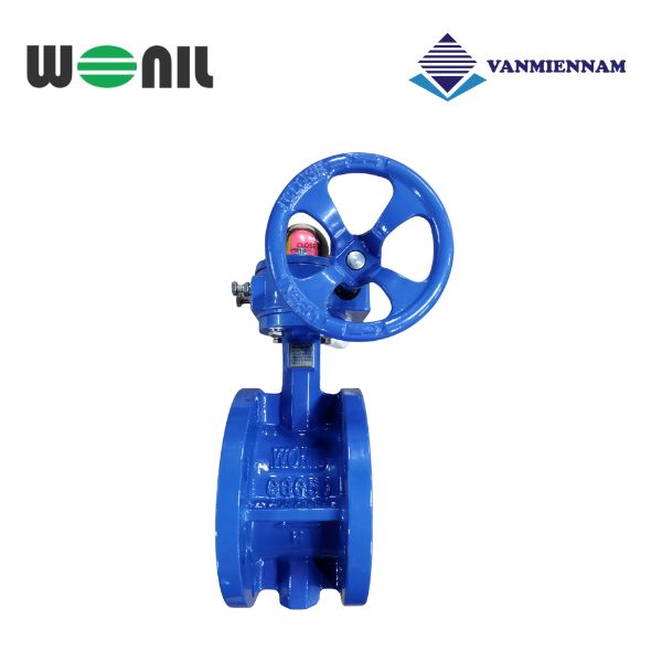 Van bướm 2 mặt bích tay quay gang Wonil DN80