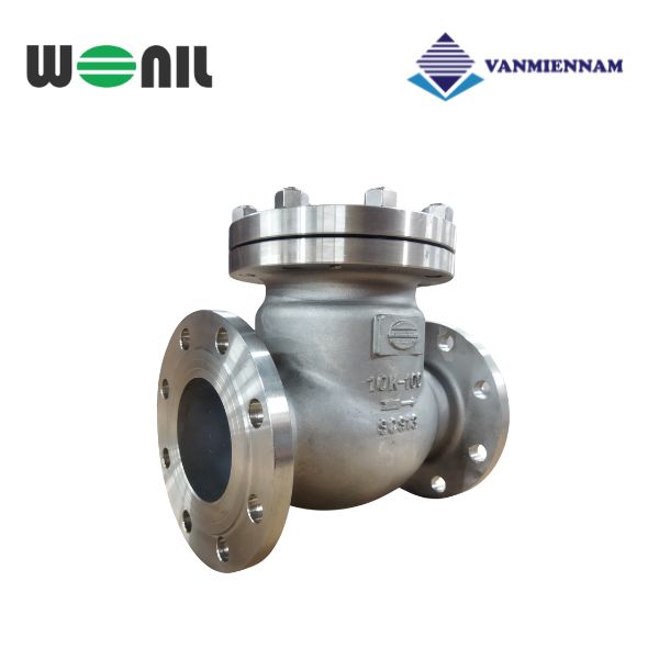 Van 1 chiều lá lật inox mặt bích Wonil DN100