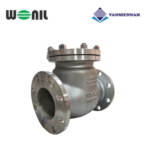 Van 1 chiều lá lật inox mặt bích Wonil DN125
