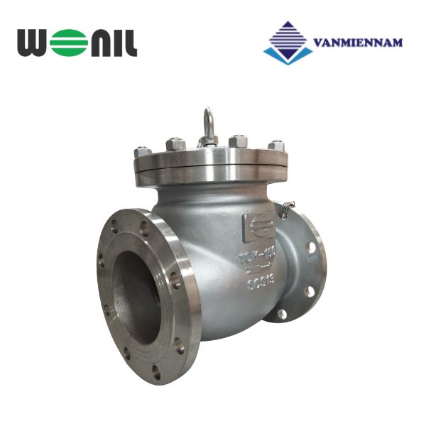 Van 1 chiều lá lật inox mặt bích Wonil DN150