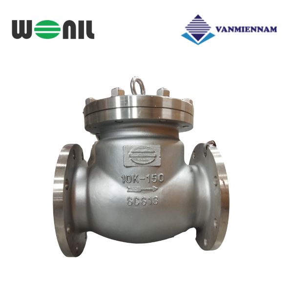 Van 1 chiều lá lật inox mặt bích Wonil DN150