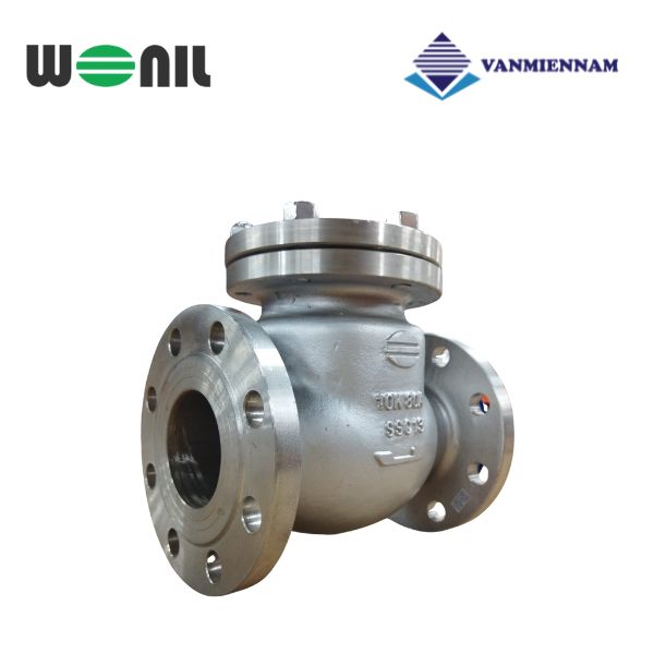Van 1 chiều lá lật inox mặt bích Wonil DN80