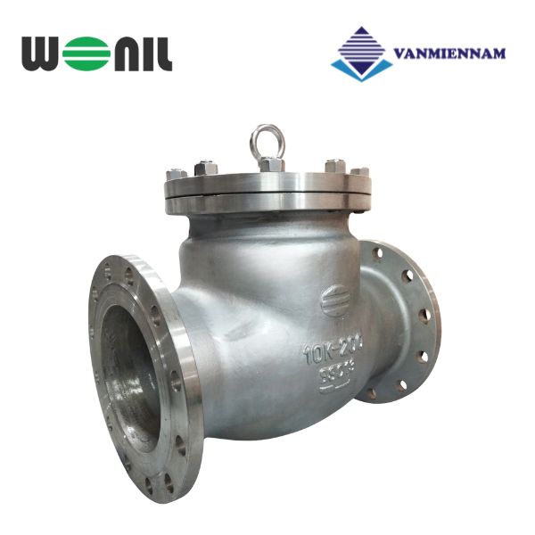 Van 1 chiều lá lật inox mặt bích Wonil DN200