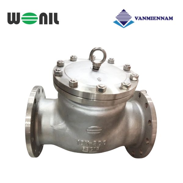 Van 1 chiều lá lật inox mặt bích Wonil DN200