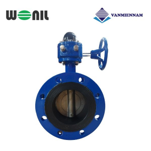Van bướm 2 mặt bích tay quay gang Wonil DN300