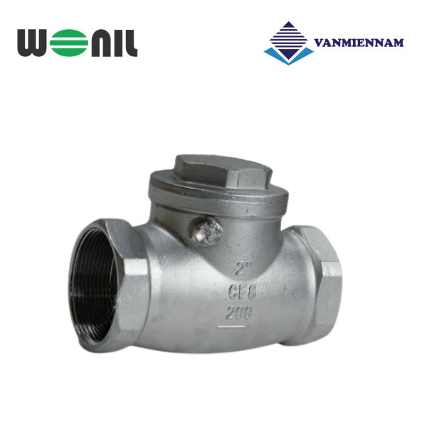 Van 1 chiều lá lật inox nối ren Wonil DN50